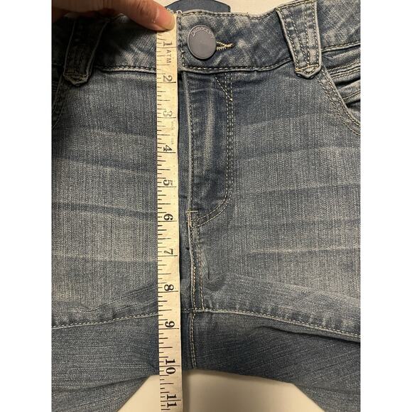 Democracy Jean Shorts Women's 4 Blue Ab Solution Bermuda Distressed Denim - Picture 9 of 10